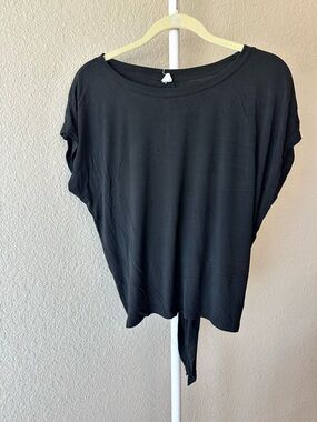 Lou & Grey blue and black plaid quilted pullover shirt size small